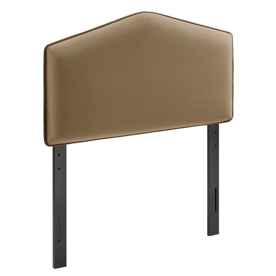 Lattice Performance Velvet Twin Size Headboard in Taupe