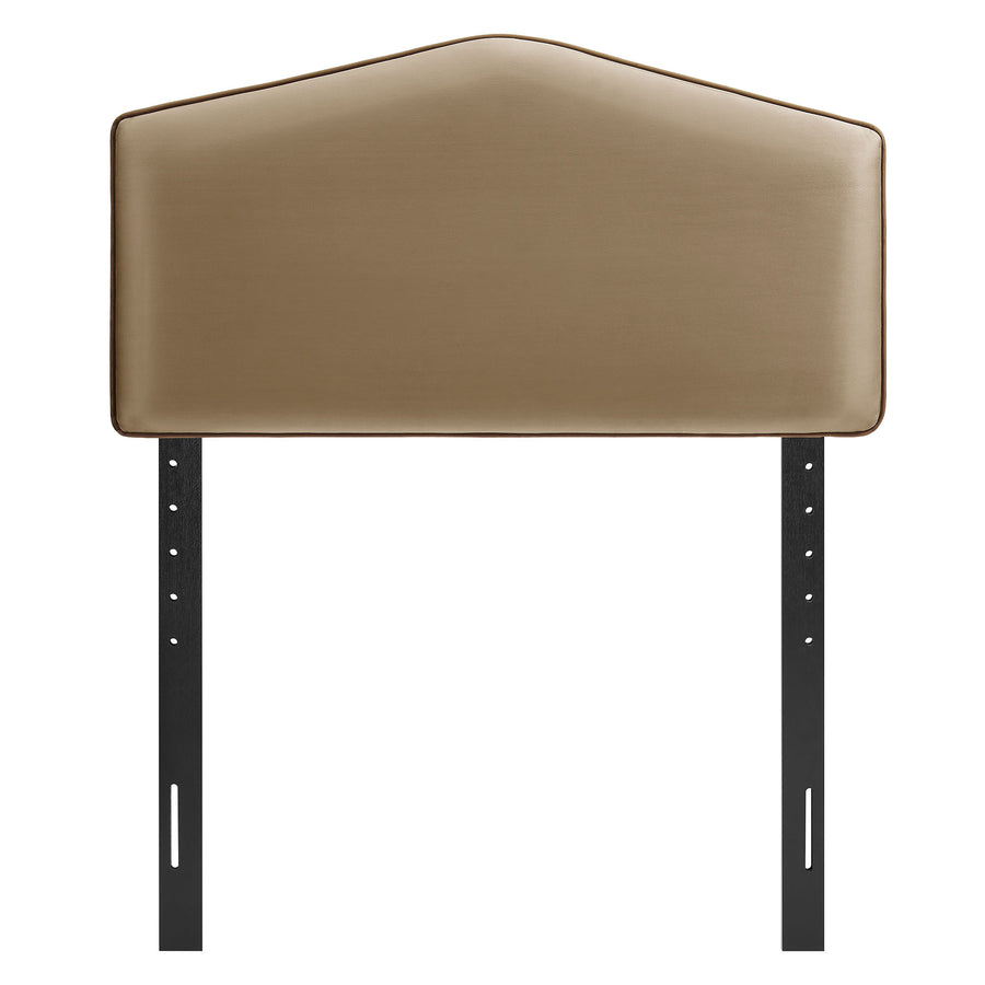 Lattice Performance Velvet Twin Size Headboard in Taupe
