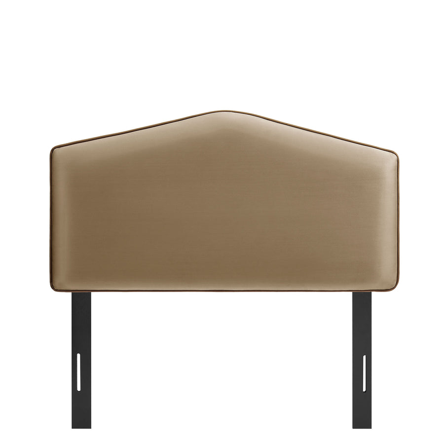 Lattice Performance Velvet Twin Size Headboard in Taupe