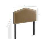 Lattice Performance Velvet Twin Size Headboard in Taupe
