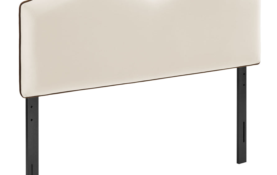 Lattice Performance Velvet Full Size Headboard in Alabaster