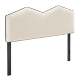Lattice Performance Velvet Full Size Headboard in Alabaster