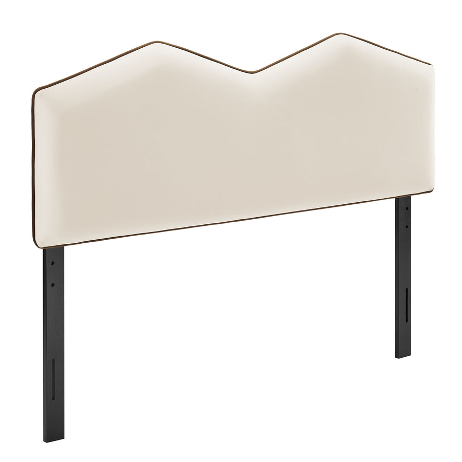 Lattice Performance Velvet Full Size Headboard in Alabaster