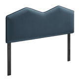 Lattice Performance Velvet Full Size Headboard in Cadet Blue