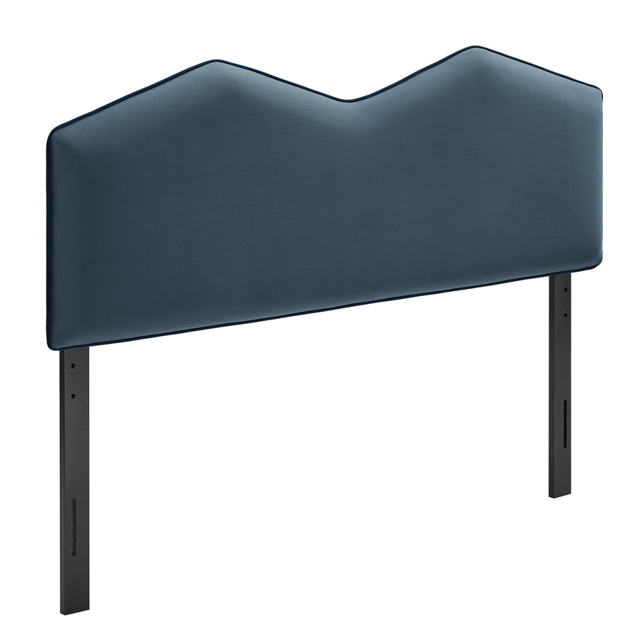 Lattice Performance Velvet Full Size Headboard in Cadet Blue