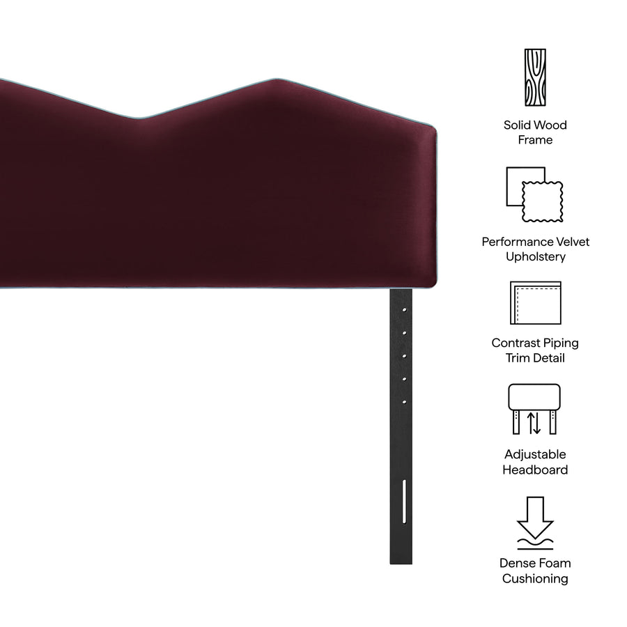 Lattice Performance Velvet Full Size Headboard in Mulberry