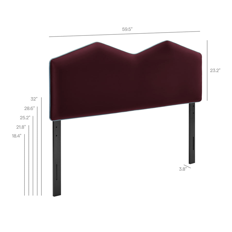 Lattice Performance Velvet Full Size Headboard in Mulberry