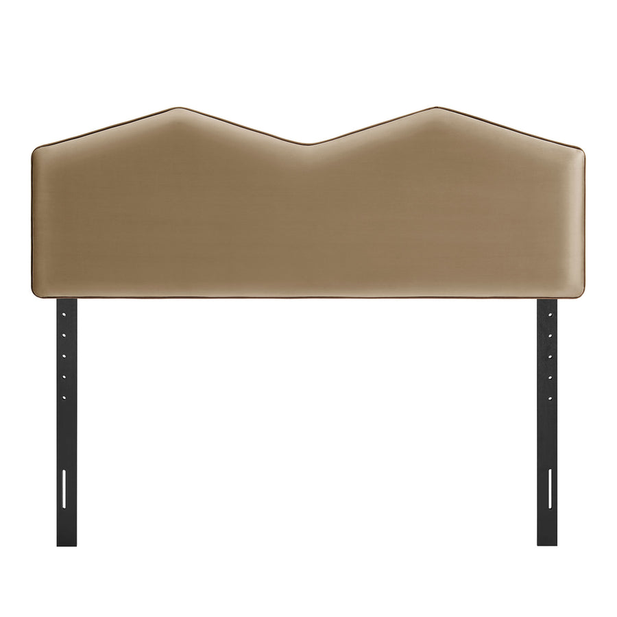 Lattice Performance Velvet Full Size Headboard in Taupe