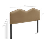 Lattice Performance Velvet Full Size Headboard in Taupe