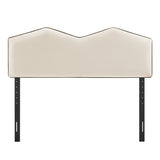 Lattice Performance Velvet Queen Size Headboard in Alabaster