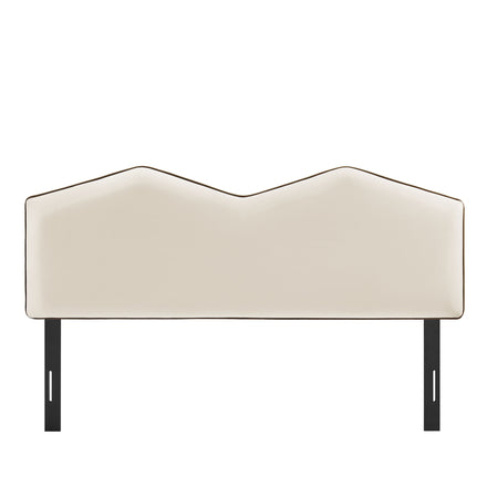 Cosette Performance Velvet Queen Size Headboard in Alabaster