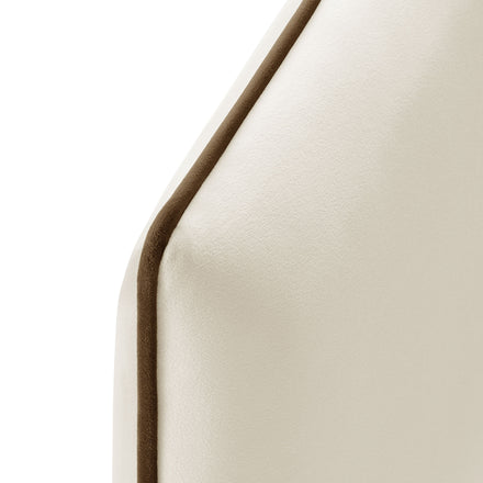 Cosette Performance Velvet Queen Size Headboard in Alabaster