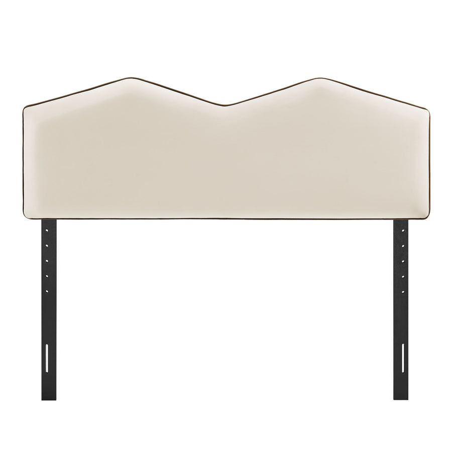 Lattice Performance Velvet King Size Headboard in Alabaster