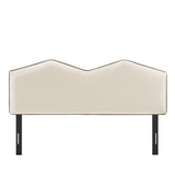 Lattice Performance Velvet King Size Headboard in Alabaster