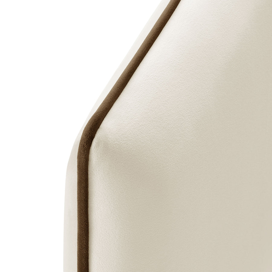 Lattice Performance Velvet King Size Headboard in Alabaster