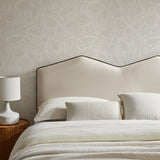 Lattice Performance Velvet King Size Headboard in Alabaster
