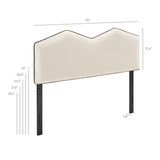 Lattice Performance Velvet King Size Headboard in Alabaster