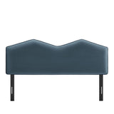 Lattice Performance Velvet King Size Headboard in Cadet Blue