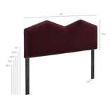 Lattice Performance Velvet King Size Headboard in Mulberry