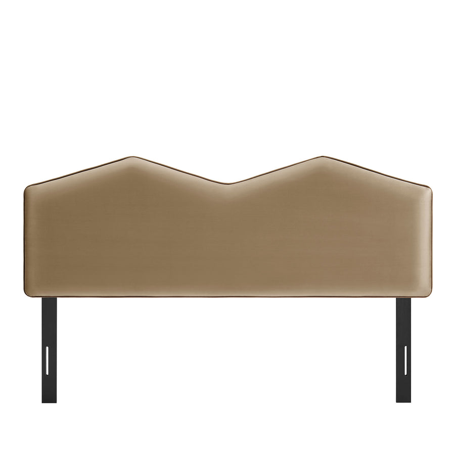 Lattice Performance Velvet King Size Headboard in Taupe