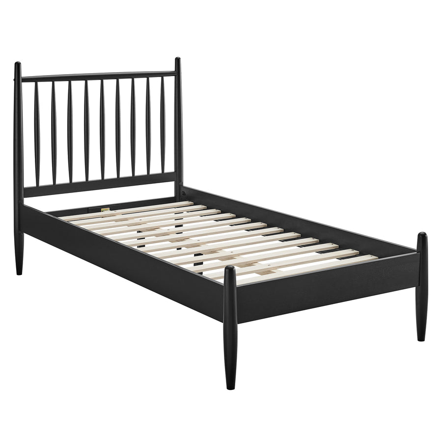 Tawny Twin Size Spindle Bed Frame in Black