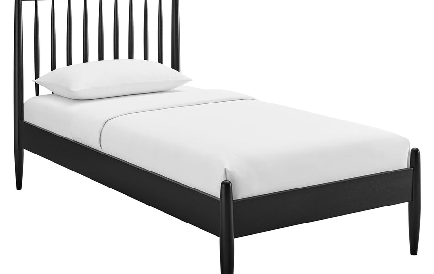 Tawny Twin Size Spindle Bed Frame in Black