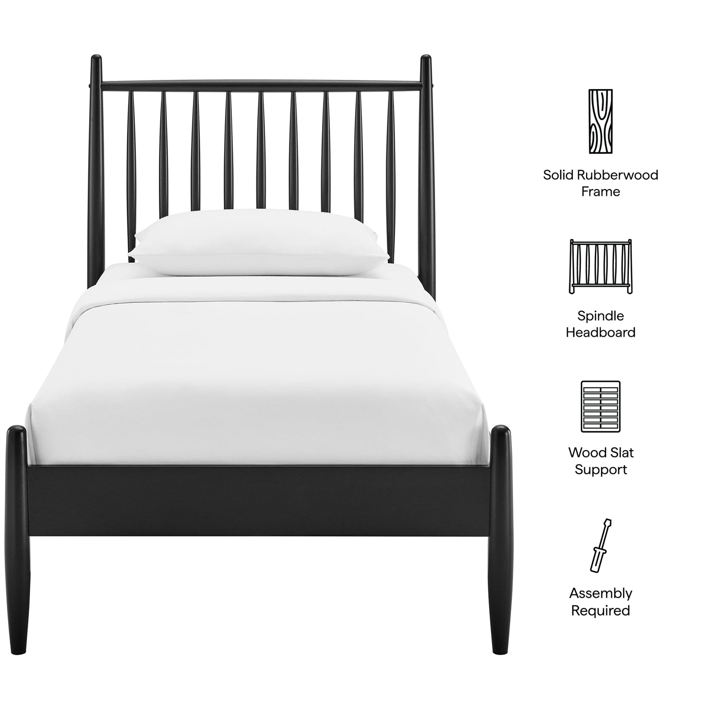 Zane Twin Size Spindle Bed Frame by Furniture for America