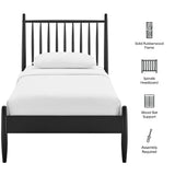 Tawny Twin Size Spindle Bed Frame in Black