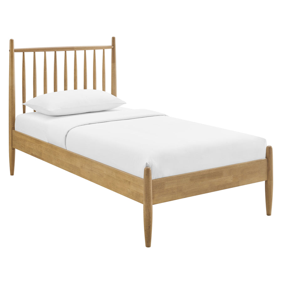 Tawny Twin Size Spindle Bed Frame in Light Oak
