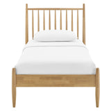 Tawny Twin Size Spindle Bed Frame in Light Oak