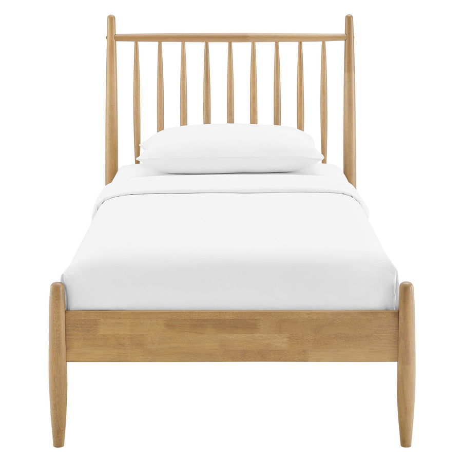 Tawny Twin Size Spindle Bed Frame in Light Oak