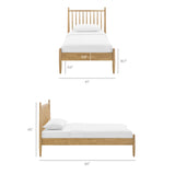 Tawny Twin Size Spindle Bed Frame in Light Oak
