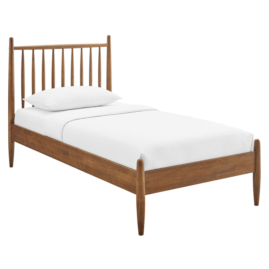 Tawny Twin Size Spindle Bed Frame in Walnut
