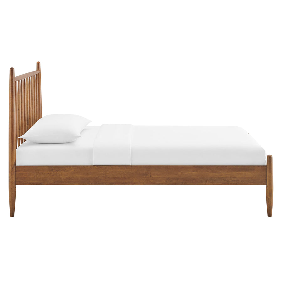 Tawny Twin Size Spindle Bed Frame in Walnut