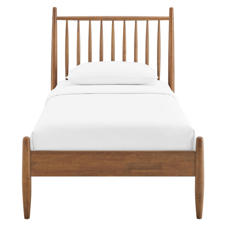 Tawny Twin Size Spindle Bed Frame in Walnut