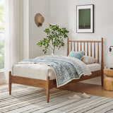 Tawny Twin Size Spindle Bed Frame in Walnut