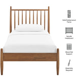 Tawny Twin Size Spindle Bed Frame in Walnut