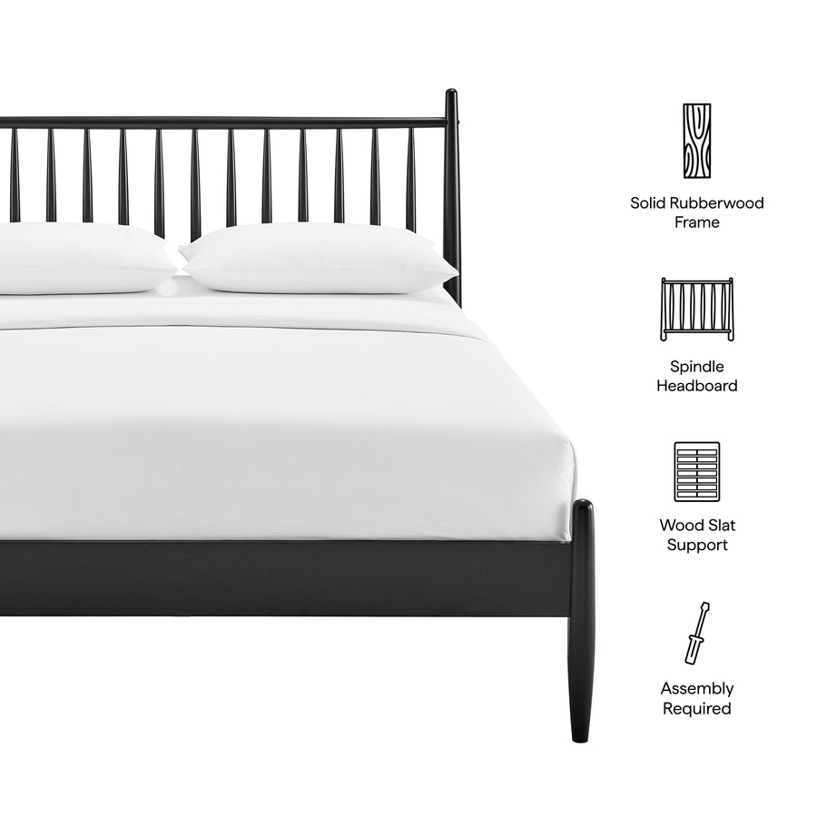 Tawny King Size Spindle Bed in Black
