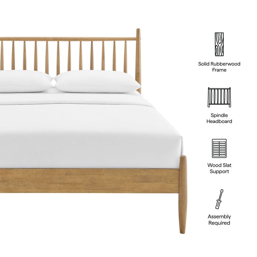 Tawny King Size Spindle Bed in Light Oak