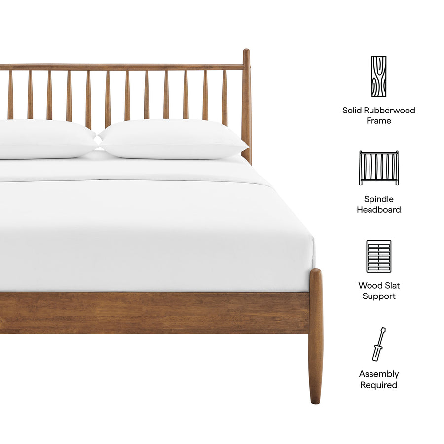 Tawny King Size Spindle Bed in Walnut