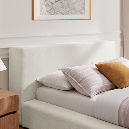 Luma Chenille Upholstered Queen Platform Bed Frame by Furniture for America