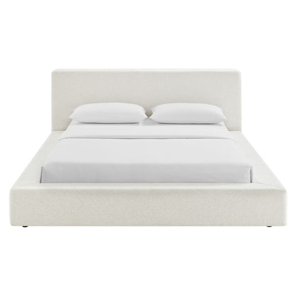 Luma Chenille Upholstered King Platform Bed Frame by Furniture for America