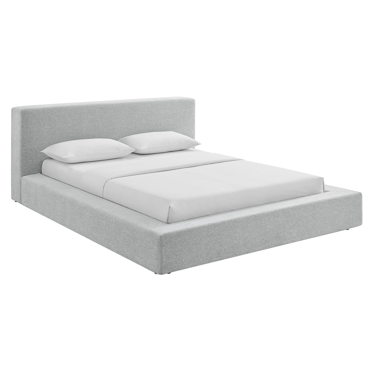 Luma Chenille Upholstered King Platform Bed Frame by Furniture for America