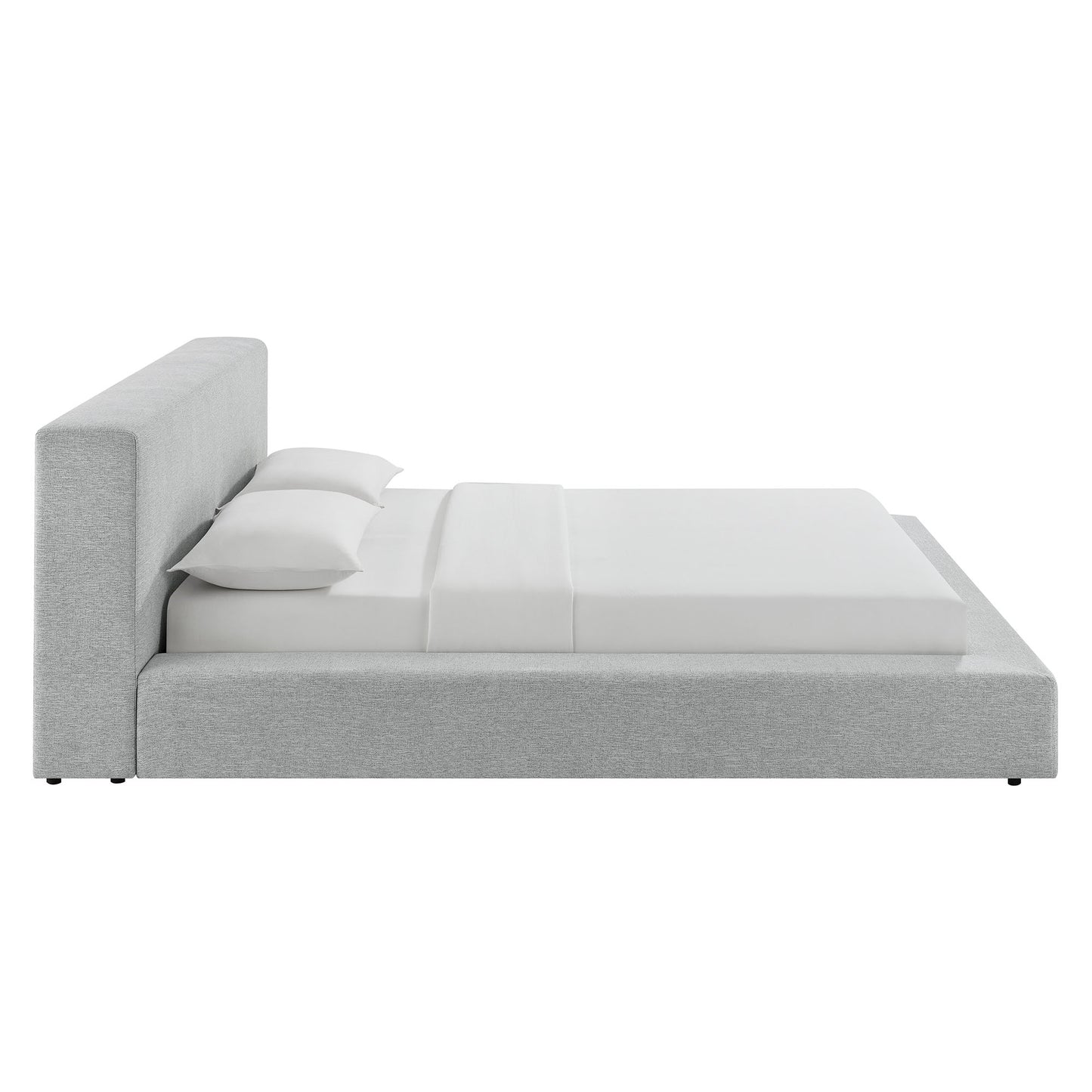 Luma Chenille Upholstered King Platform Bed Frame by Furniture for America