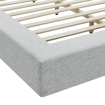 Luma Chenille Upholstered King Platform Bed Frame by Furniture for America