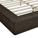 Kiln Chenille Upholstered King Platform Bed Frame in Java