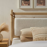 Loom Twin Size Wood Platform Bed Frame in Light Oak Heathered Ivory