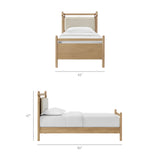 Loom Twin Size Wood Platform Bed Frame in Light Oak Heathered Ivory