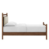 Loom Twin Size Wood Platform Bed Frame in Walnut Heathered Ivory