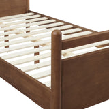Loom Twin Size Wood Platform Bed Frame in Walnut Heathered Ivory